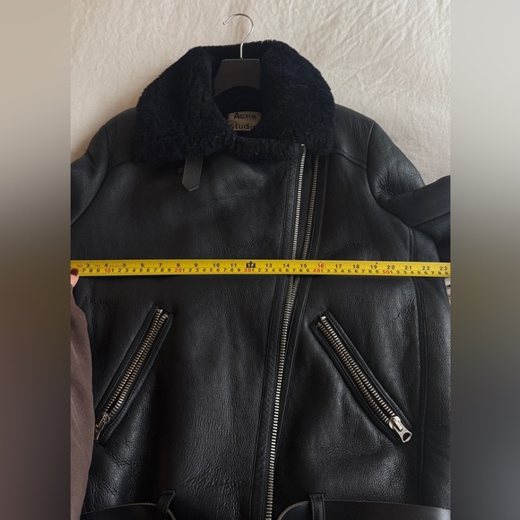 ACNE Velocite Shearling Leather Jacket Size 34 - Picture 5 of 5
